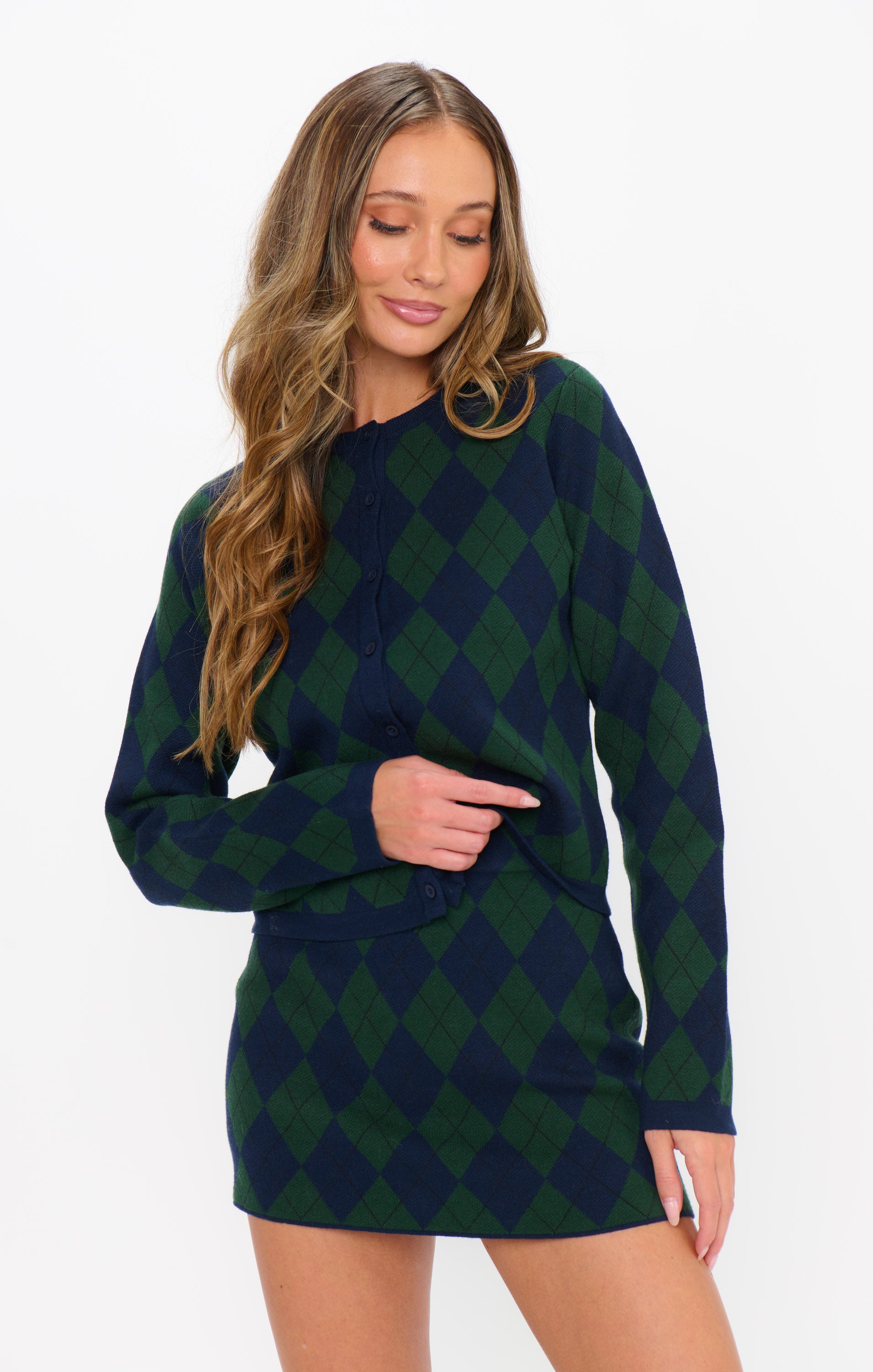 Show Me Your Mumu Cher Cardigan Oxford Argyle Knit*AUGUST PRE-ORDER*