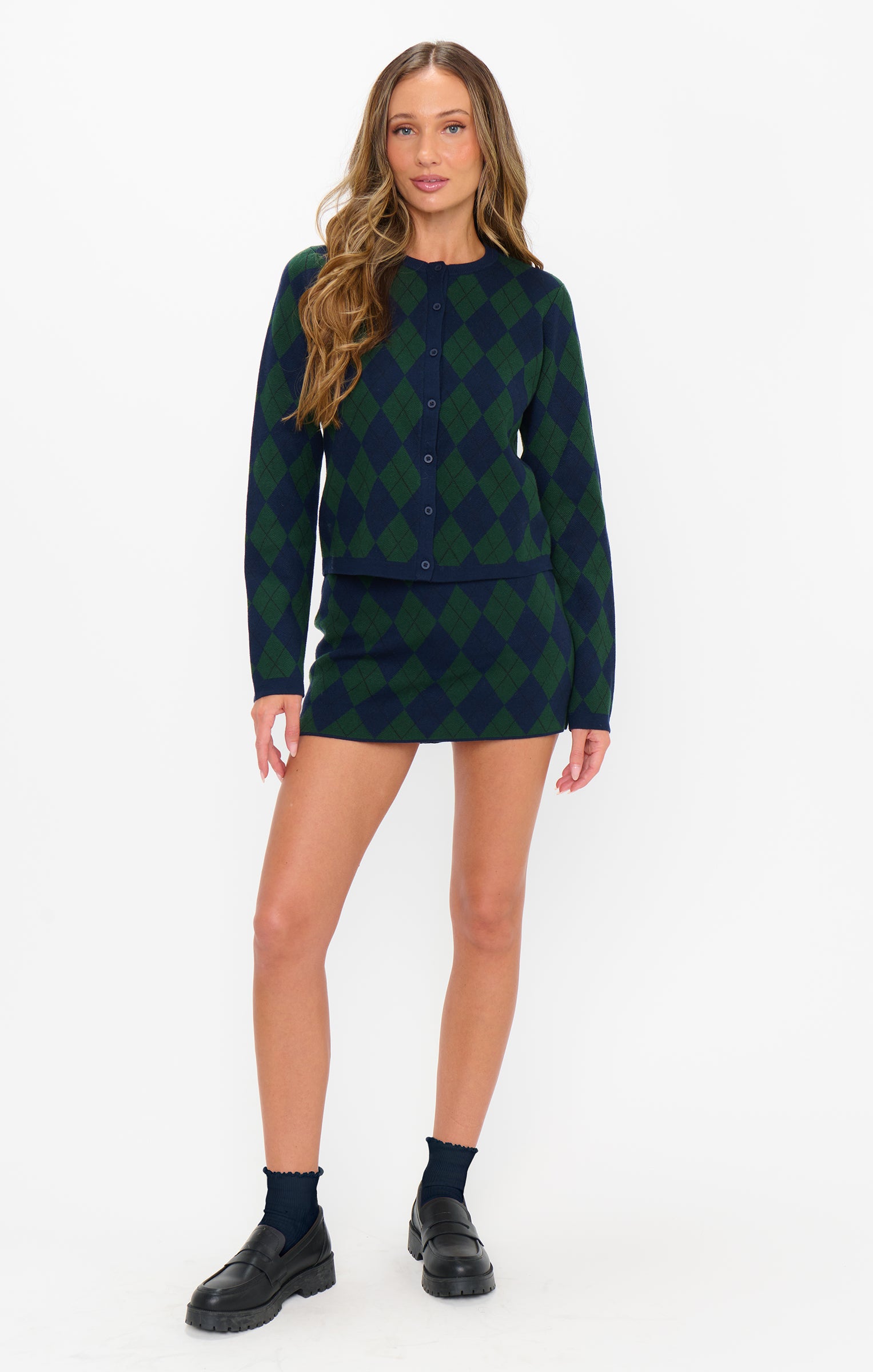 Show Me Your Mumu Cher Cardigan Oxford Argyle Knit*AUGUST PRE-ORDER*