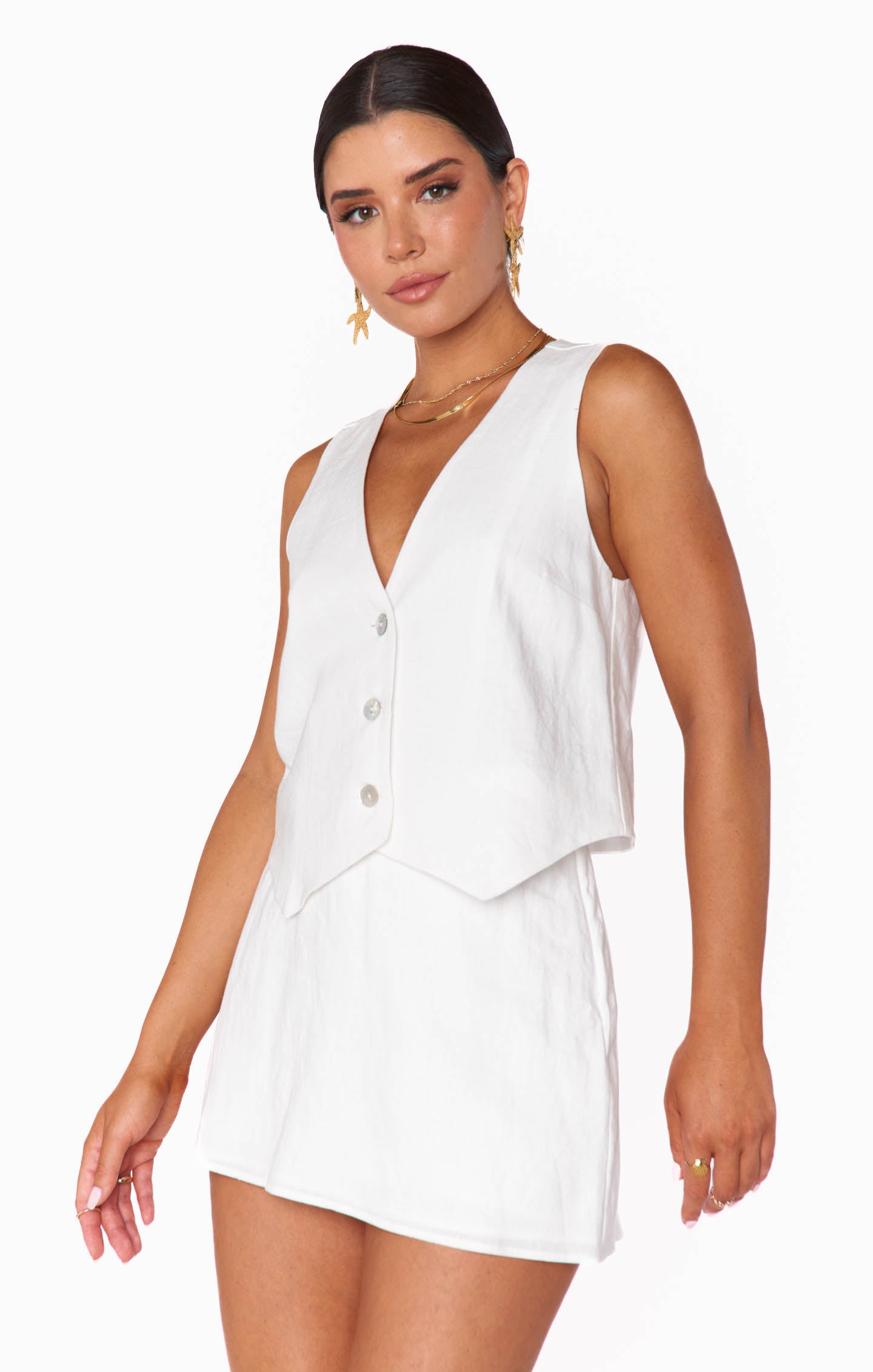 Show Me Your Mumu All Night Skort White Linen