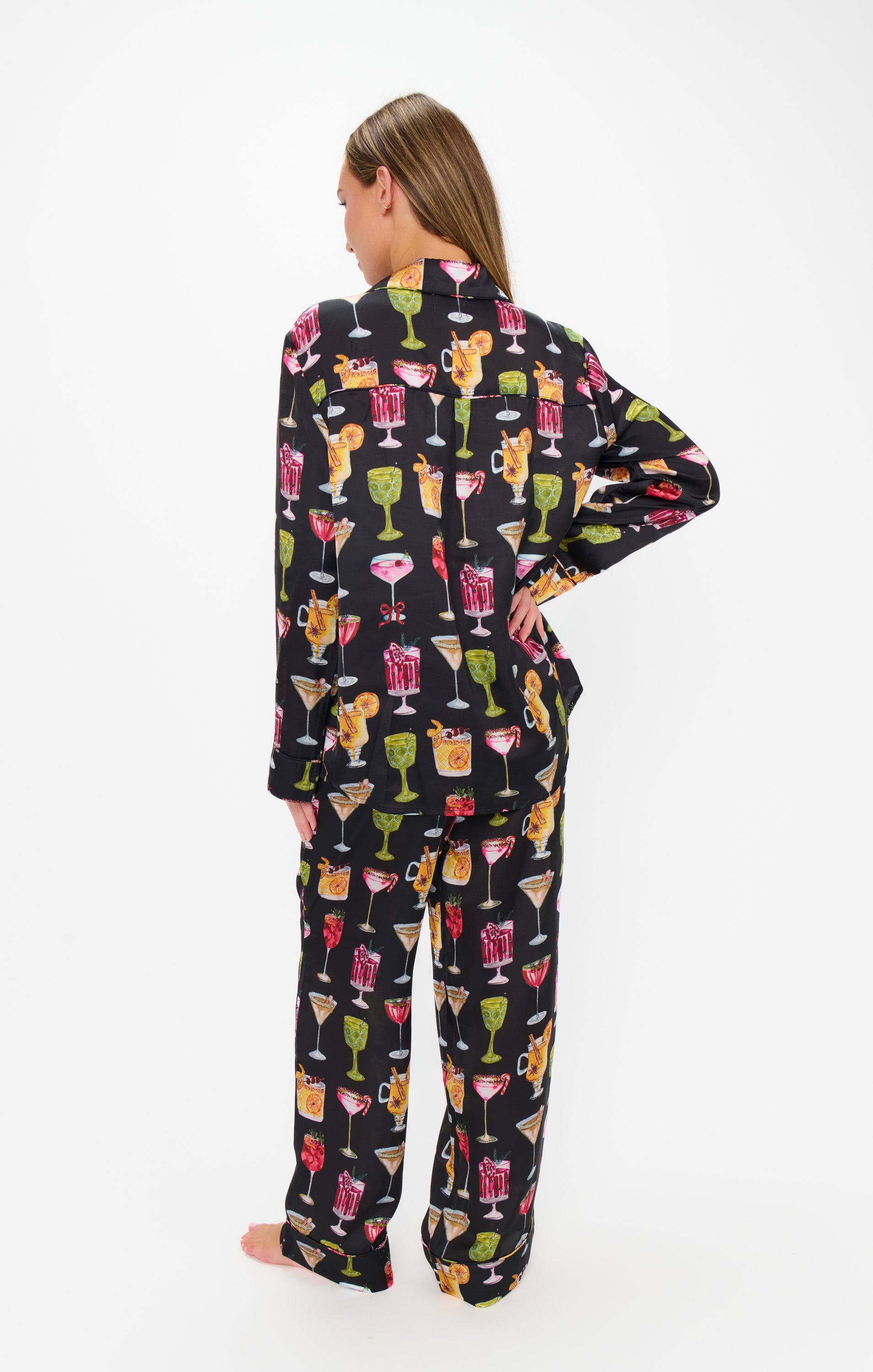 Show Me Your Mumu Classic PJ Set Holiday Cocktails Silky*OCTOBER PRE-ORDER*