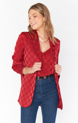 Show Me Your Mumu Boardwalk Shorts Tossed Heart Knit Red