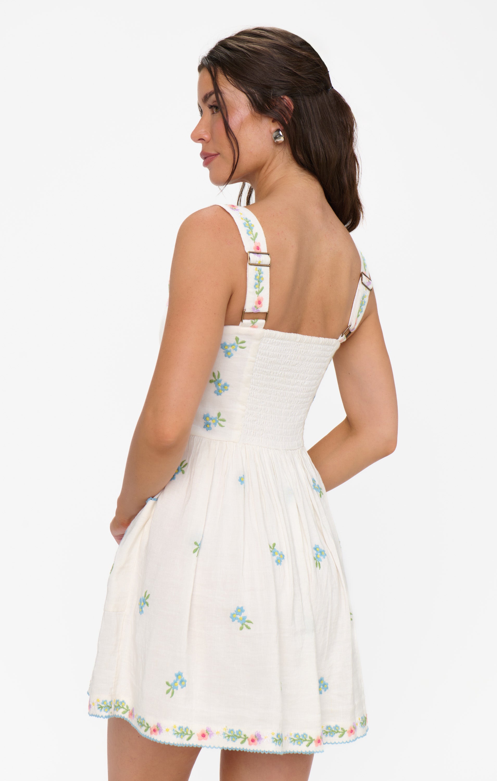Show Me Your Mumu Demi Mini Dress - Wild Meadow Embroidery