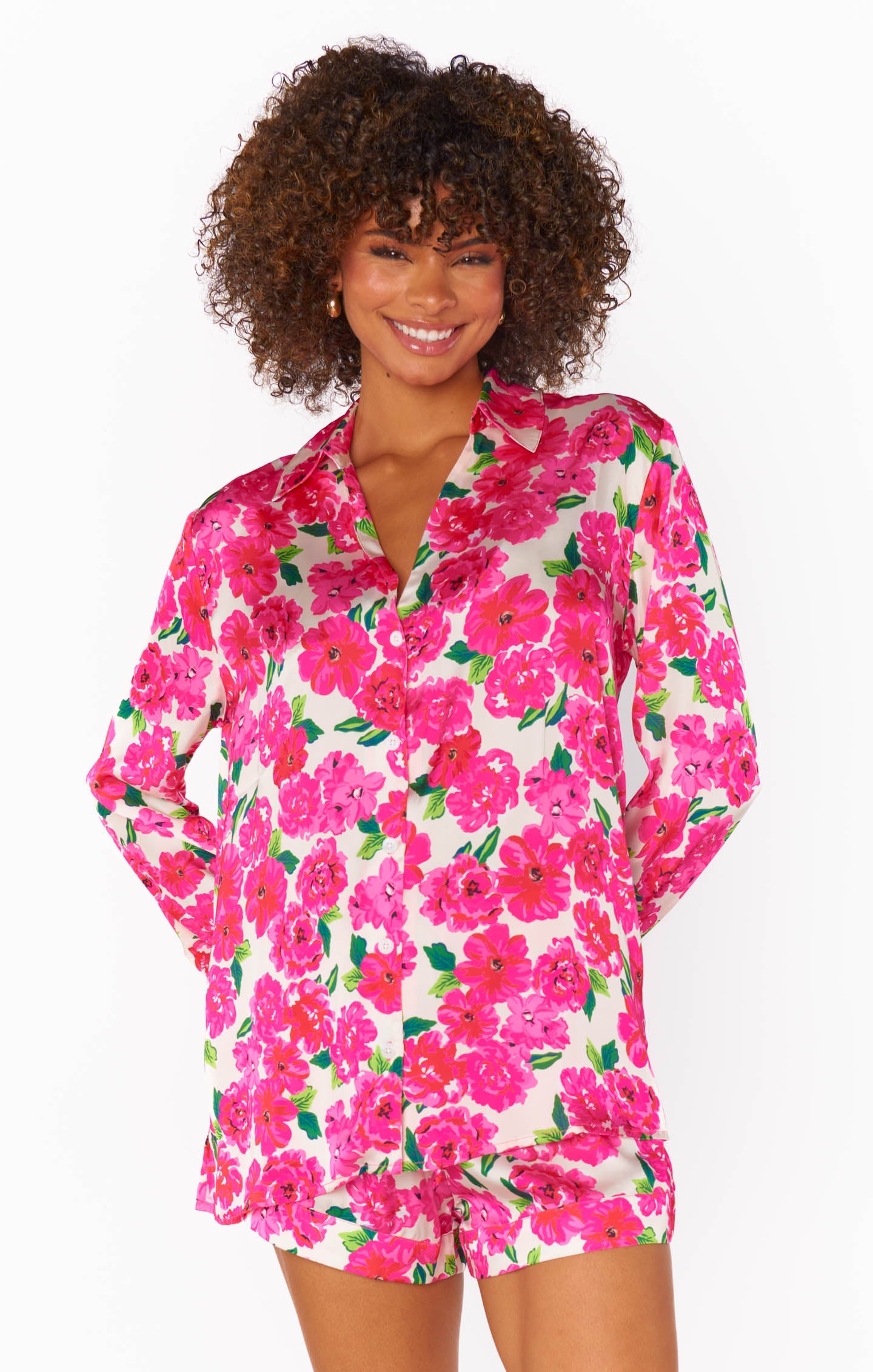 Show me Your Mumu Early Riser PJ Set Pink Floral Soiree Silky