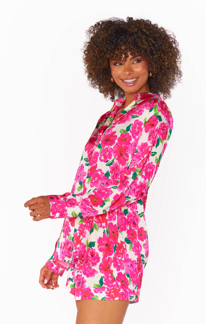 Show me Your Mumu Early Riser PJ Set Pink Floral Soiree Silky