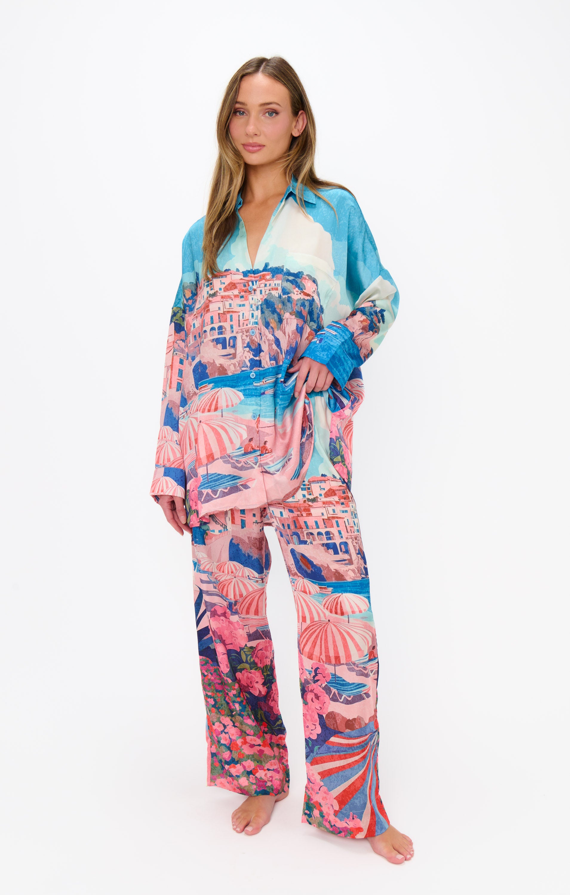 Show Me Your Mumu Overslept PJ Set Oasis Beach Club Silky