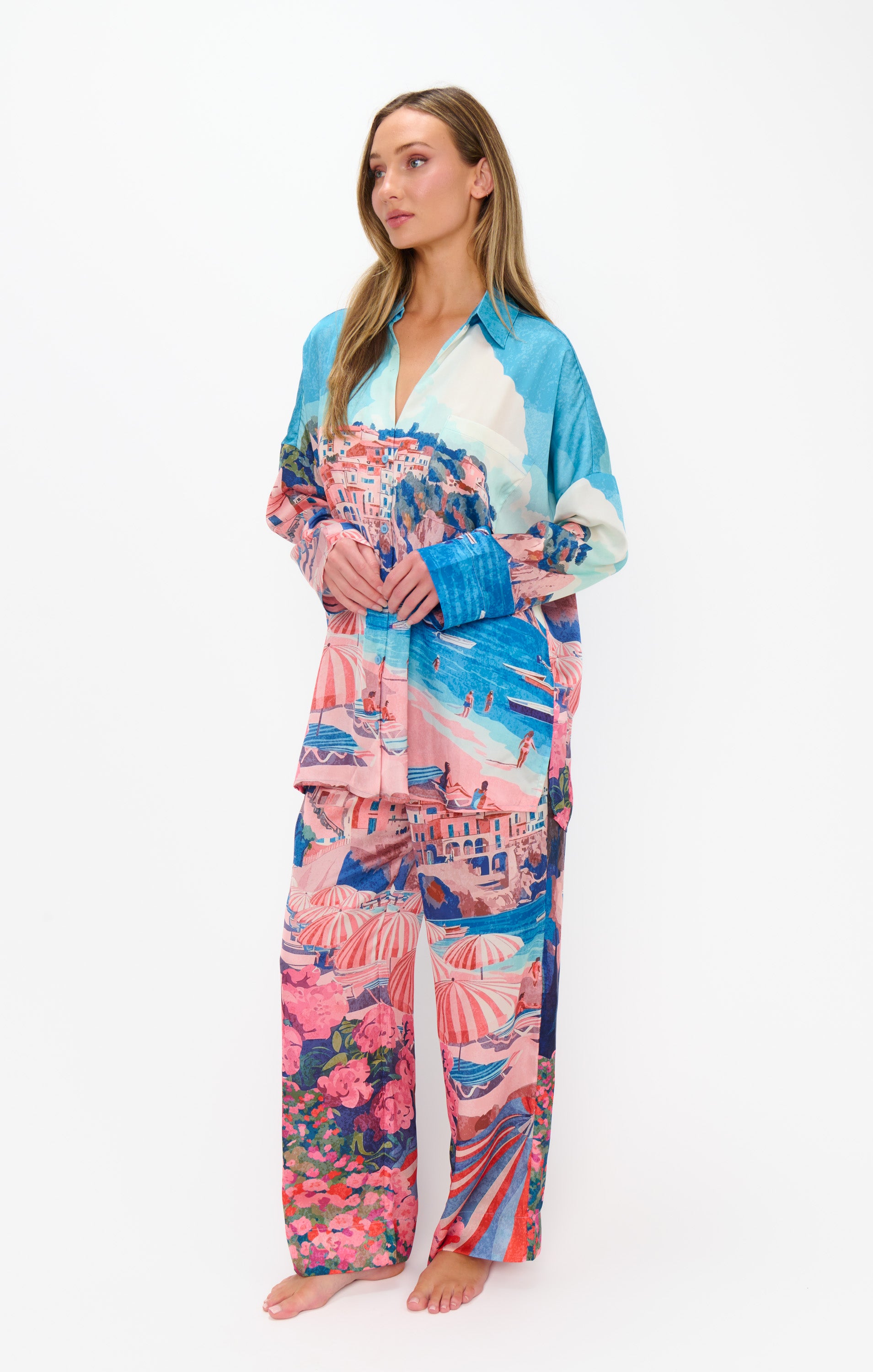 Show Me Your Mumu Overslept PJ Set Oasis Beach Club Silky