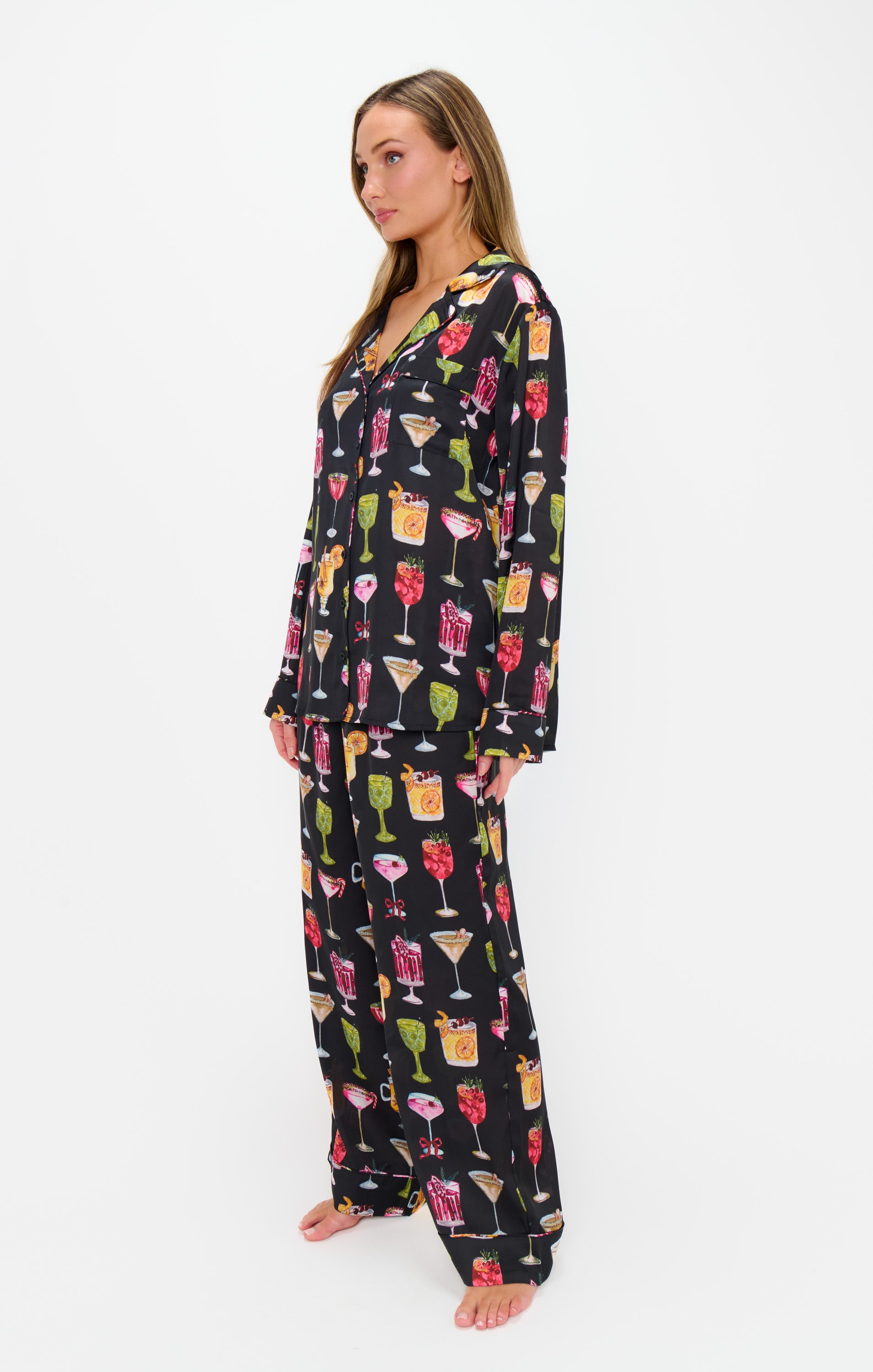 Show Me Your Mumu Classic PJ Set Holiday Cocktails Silky*OCTOBER PRE-ORDER*