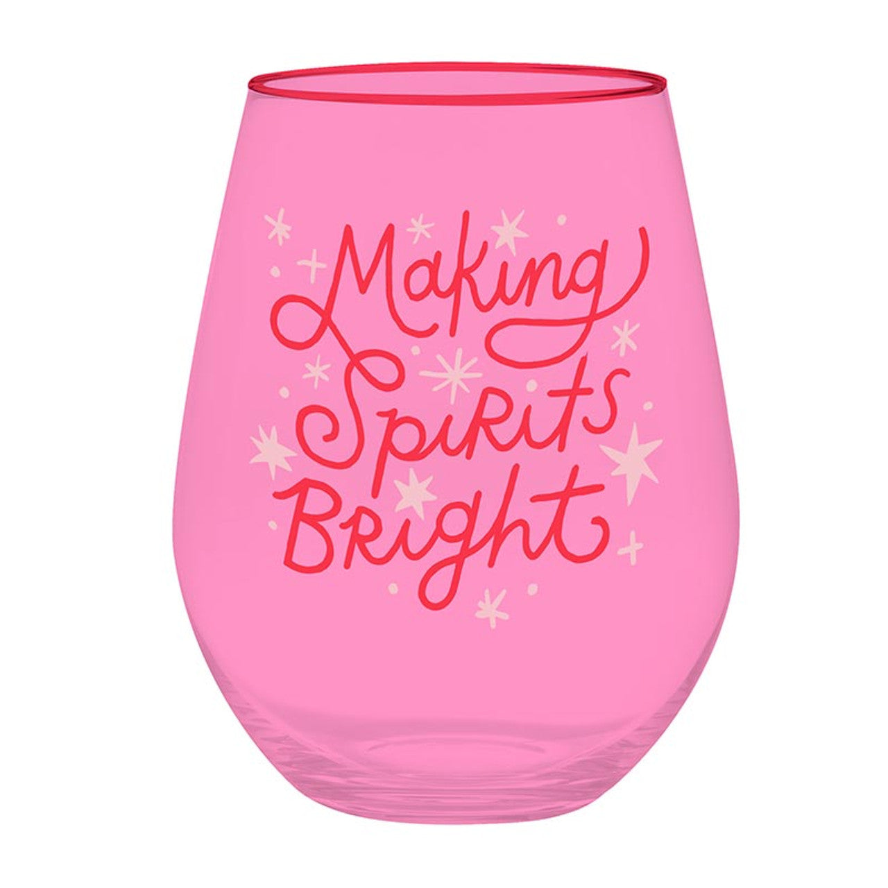 Jumbo Stemless Wine Glass - Making Spirits Bright