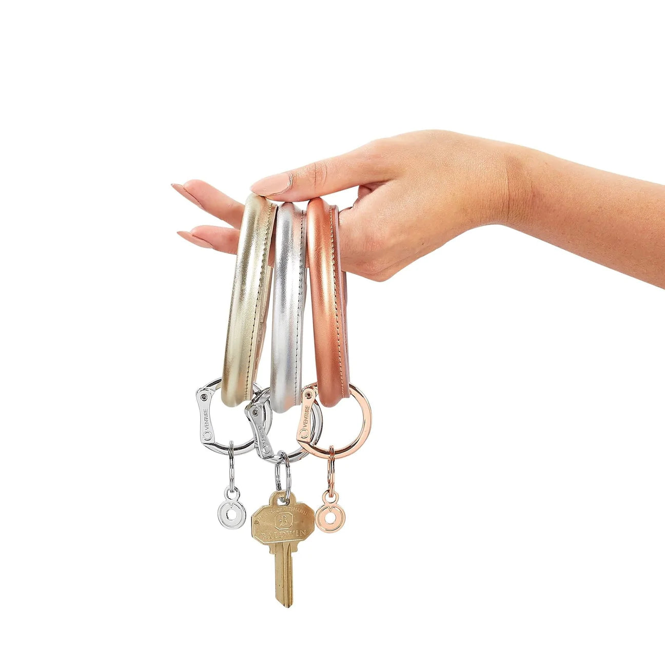 Oventure Rose Gold Leather Big O® Key Ring