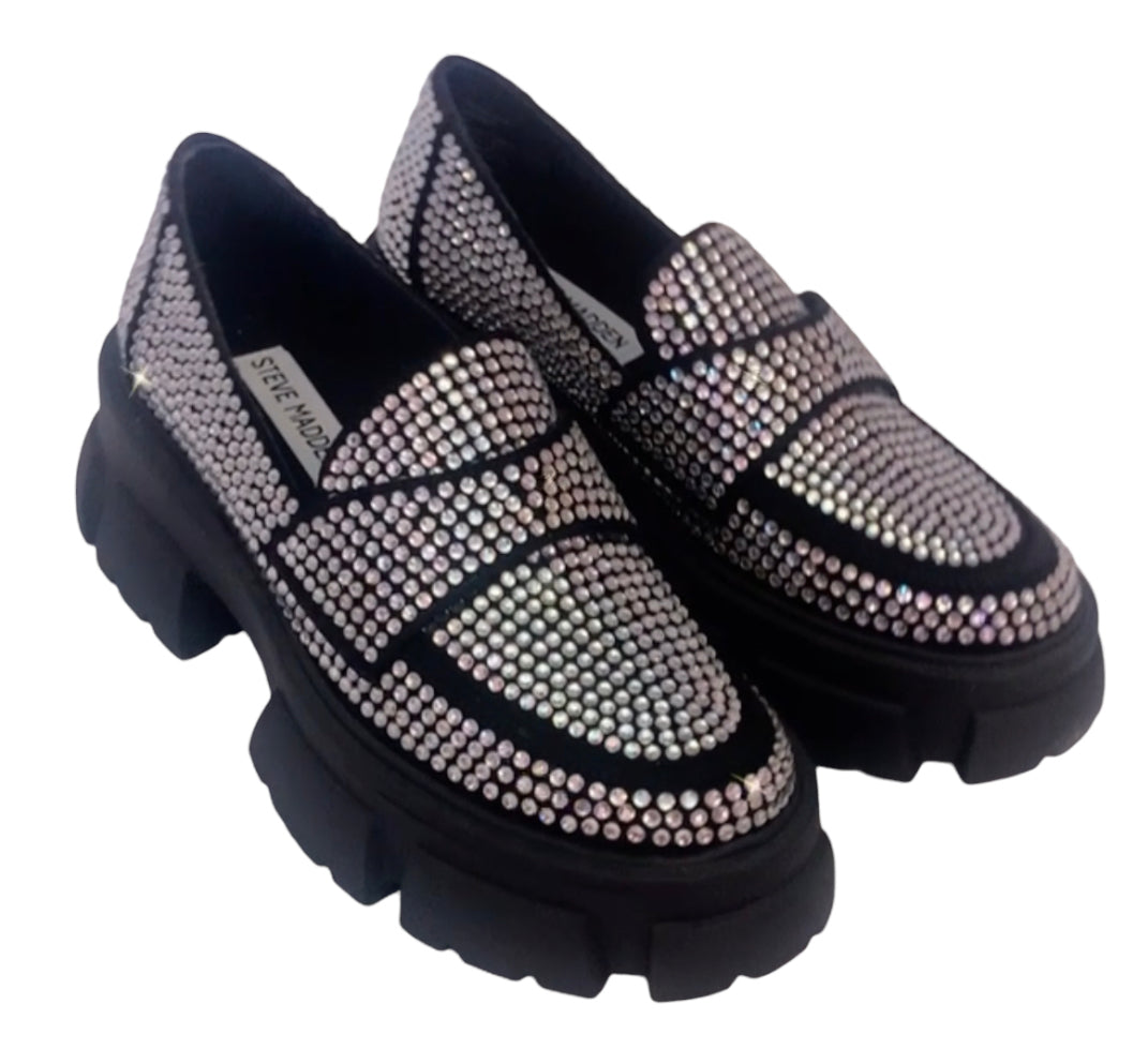 Steve Madden Trifecta Rhinestone Loafers