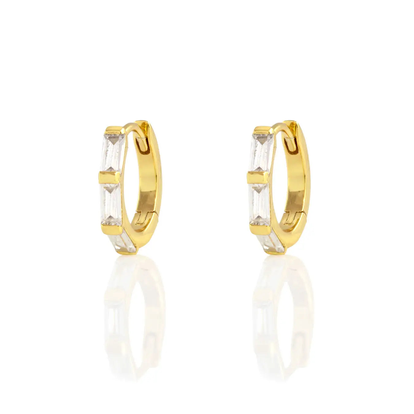 Kris Nations Baguette Huggie Hoop Earrings