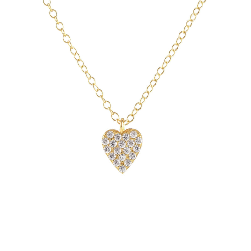 Kris Nations Heart Crystal Outline Charm Necklace