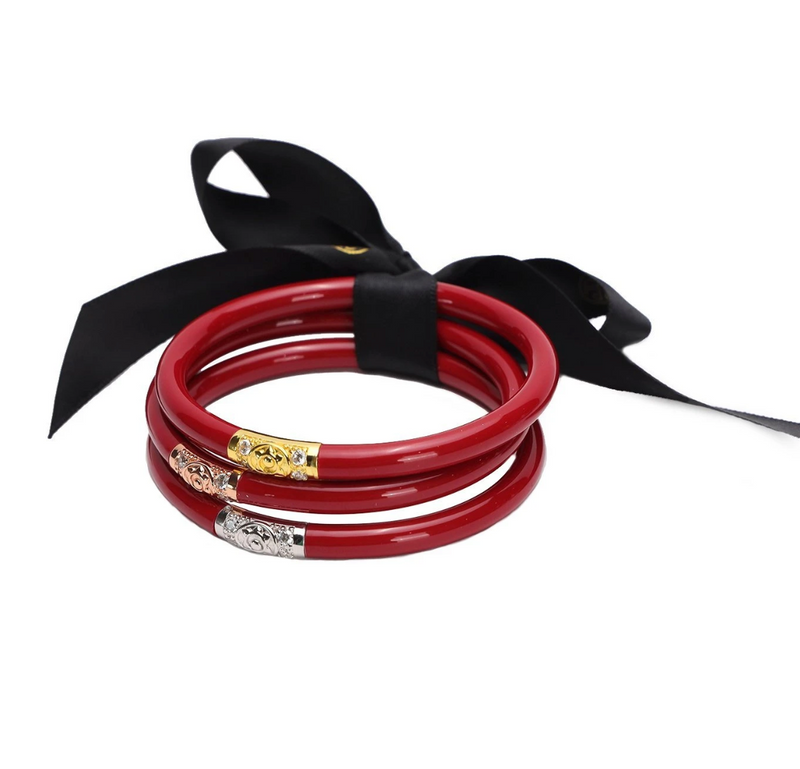BuDhaGirl Three Kings All Weather Bangles Red