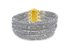 BuDhaGirl Meghan 5 Strand Crystal Bracelet - Lilac
