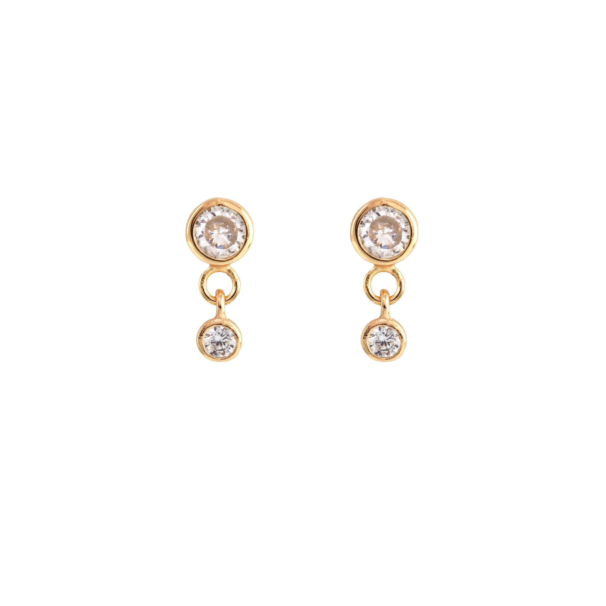 Kris Nations Double Crystal Swing Stud Earrings