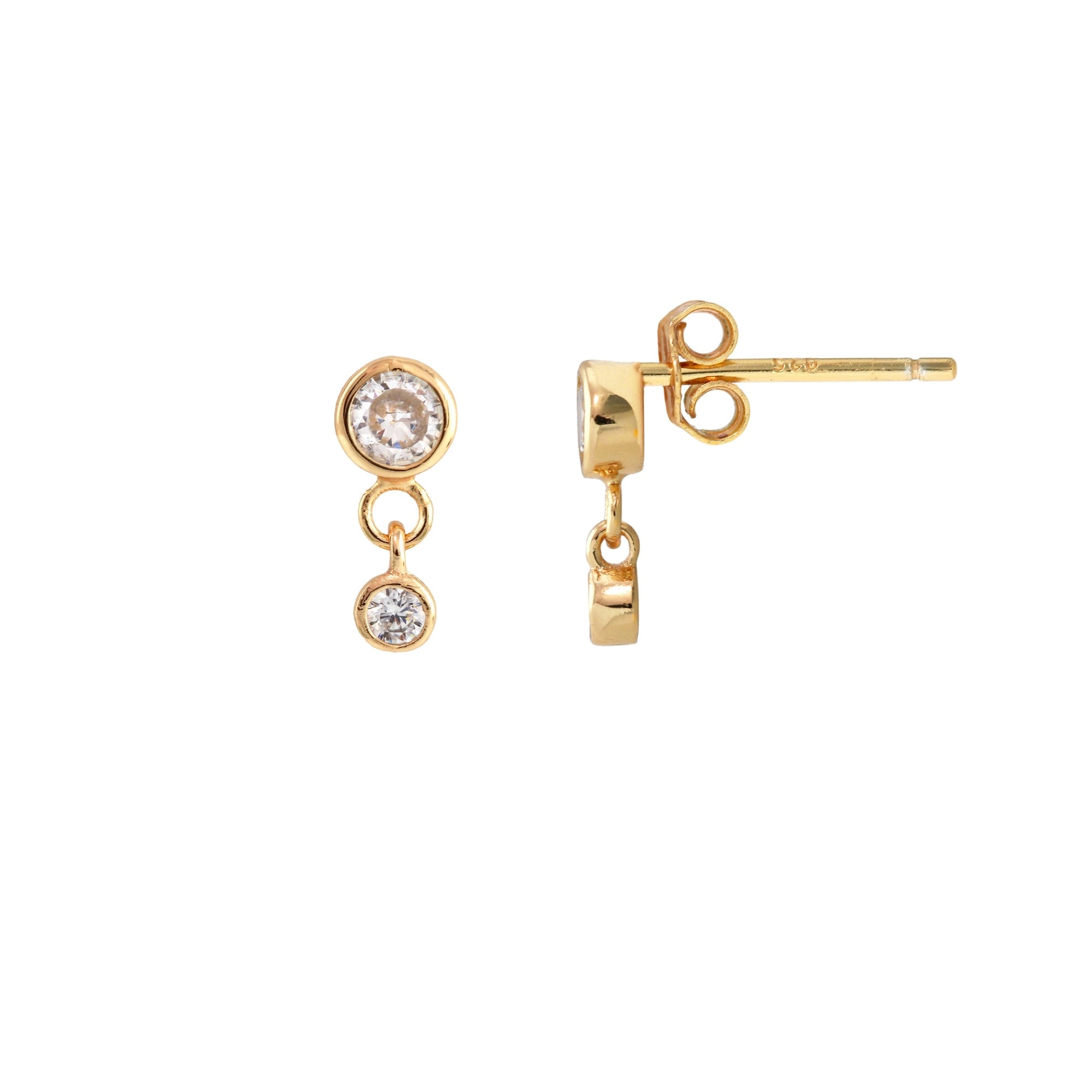 Kris Nations Double Crystal Swing Stud Earrings