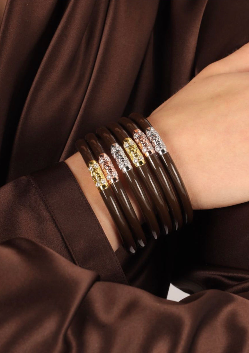 BuDhaGirl Three Kings All Weather Bangles Chocolate